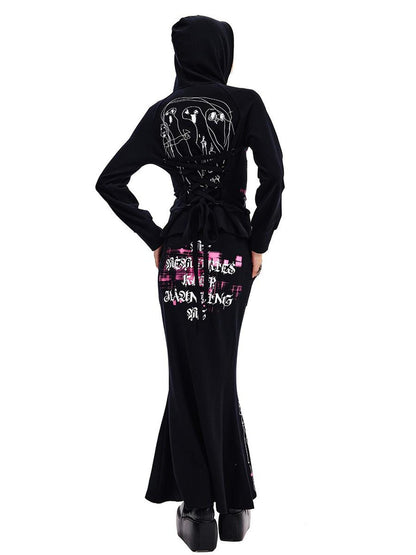 CFIERCE Ghost Print Mermaid Skirt