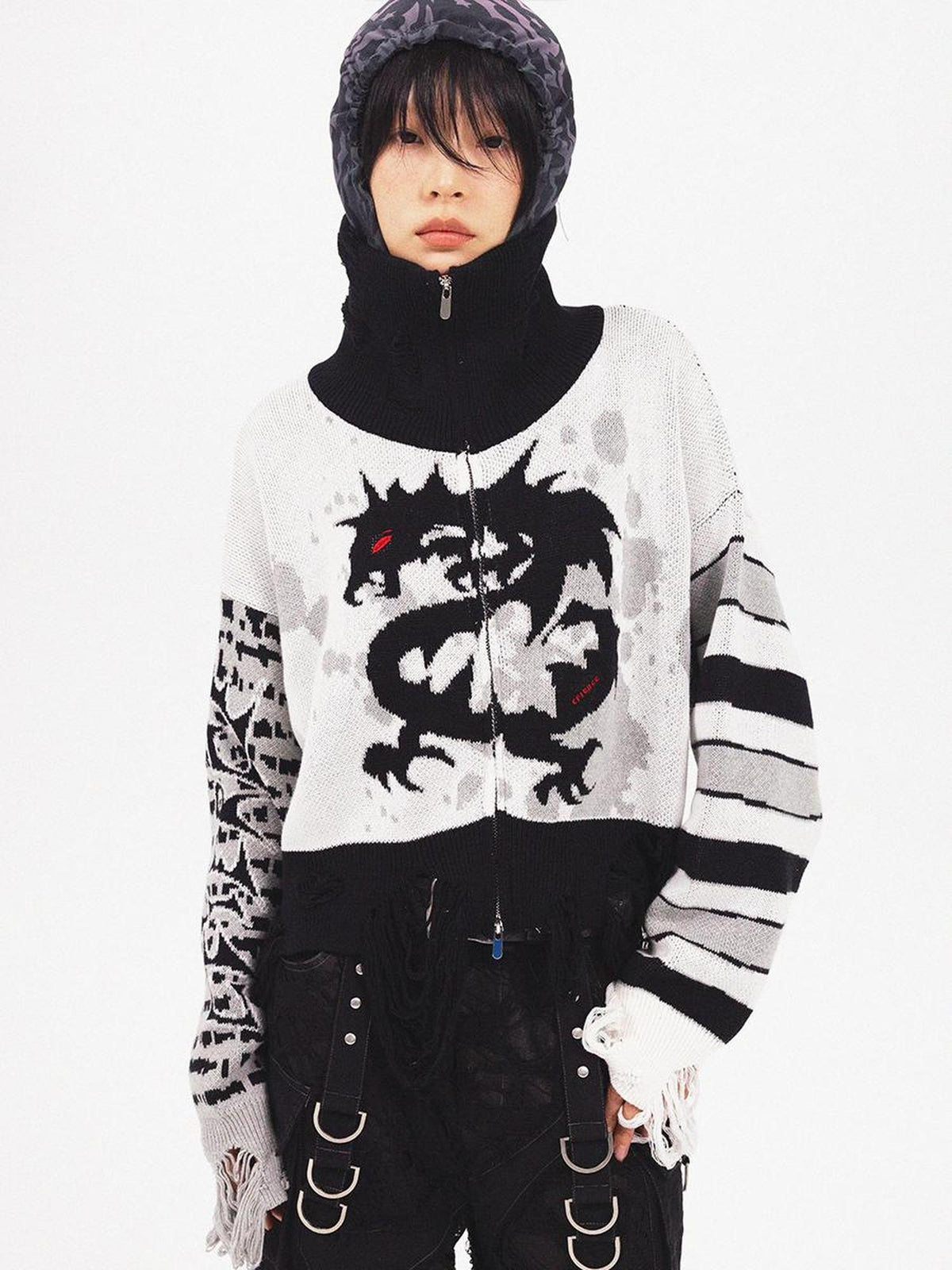 CFIERCE Gradient Dragon Knit Long Sleeve Women&