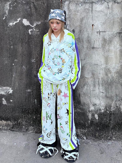 CFIERCE Graffiti Print Sweatpants