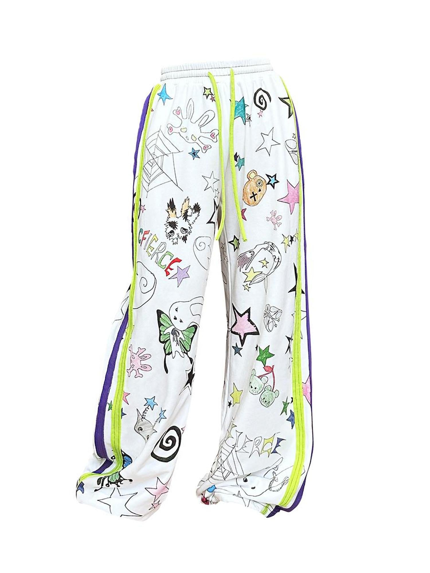 CFIERCE Graffiti Print Sweatpants