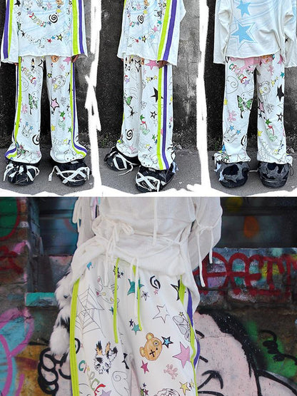 CFIERCE Graffiti Print Sweatpants