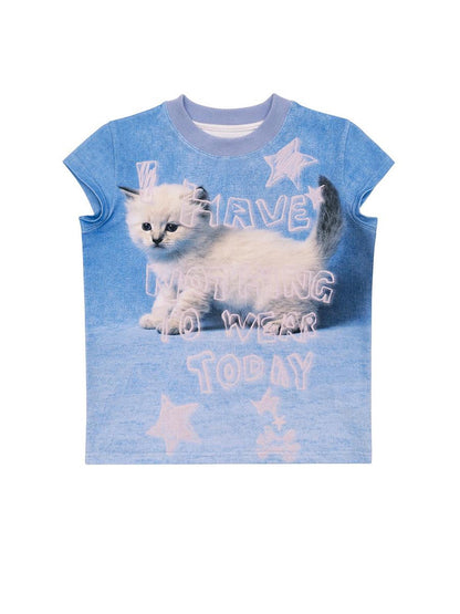 CFIERCE Graphic Tee For Cats No More Naked Pets V Neck T Shirt Long Sleeve