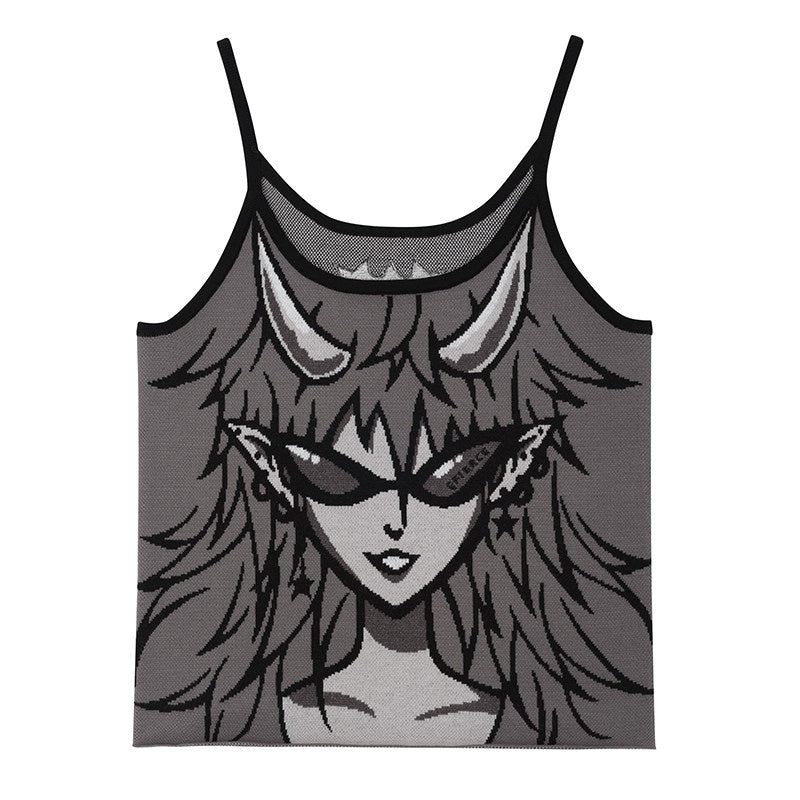 CFIERCE_Gray_Witch_Knit_Webbing_H_Shape_Women&
