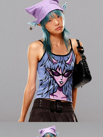 CFIERCE Gray Witch Knit Webbing H Shape Women&