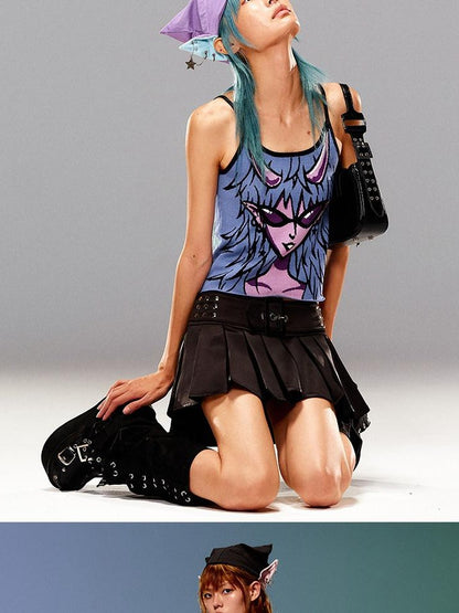CFIERCE Gray Witch Knit Webbing H Shape Women&