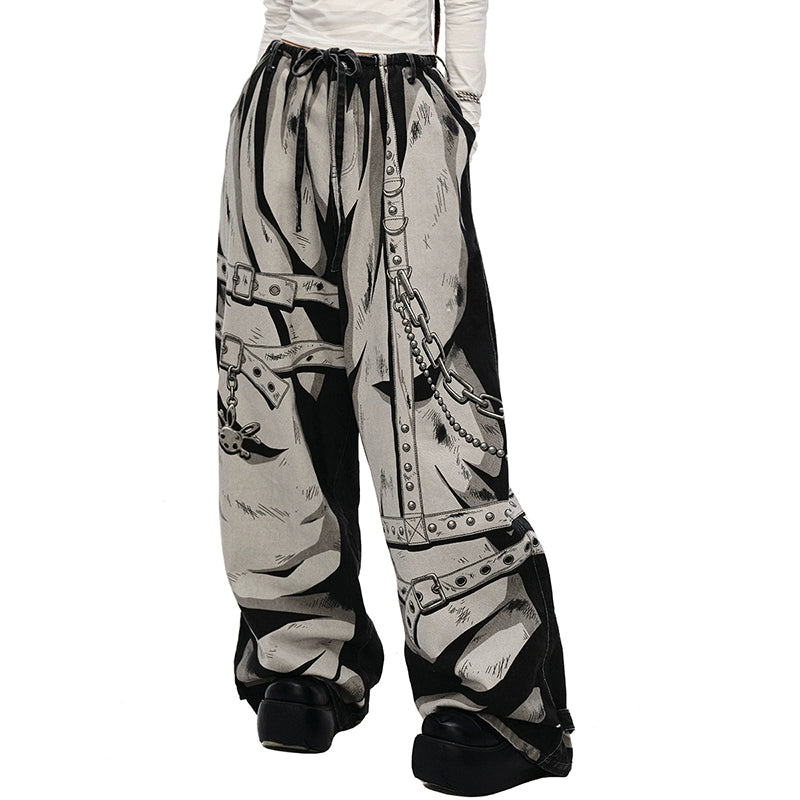 CFIERCE_Hand_Painted_Floral_Print_Denim_Jeans_MISSTT