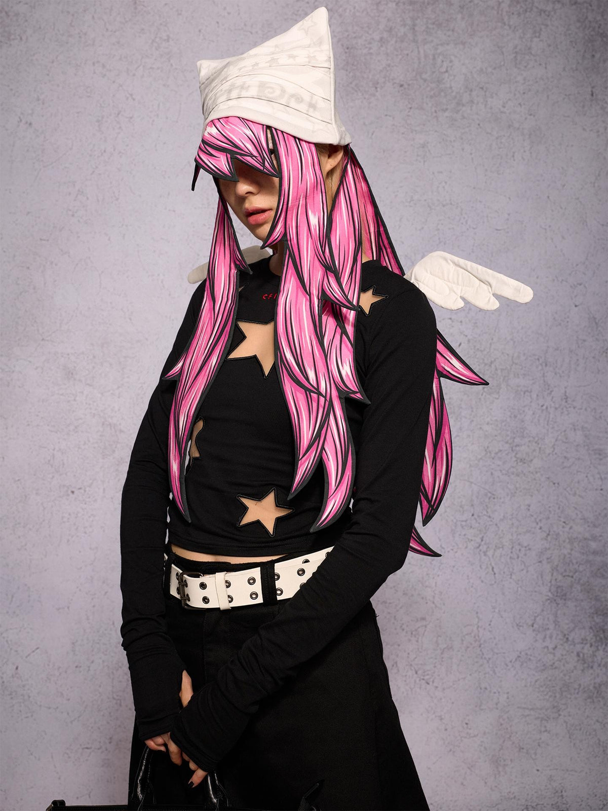 CFIERCE Hand Painted Print Long Hair Elf Women&
