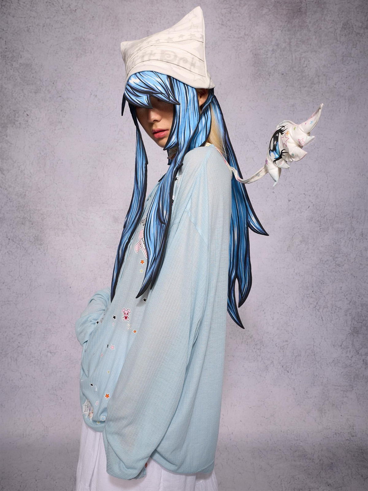 CFIERCE Hand Painted Print Long Hair Elf Women&