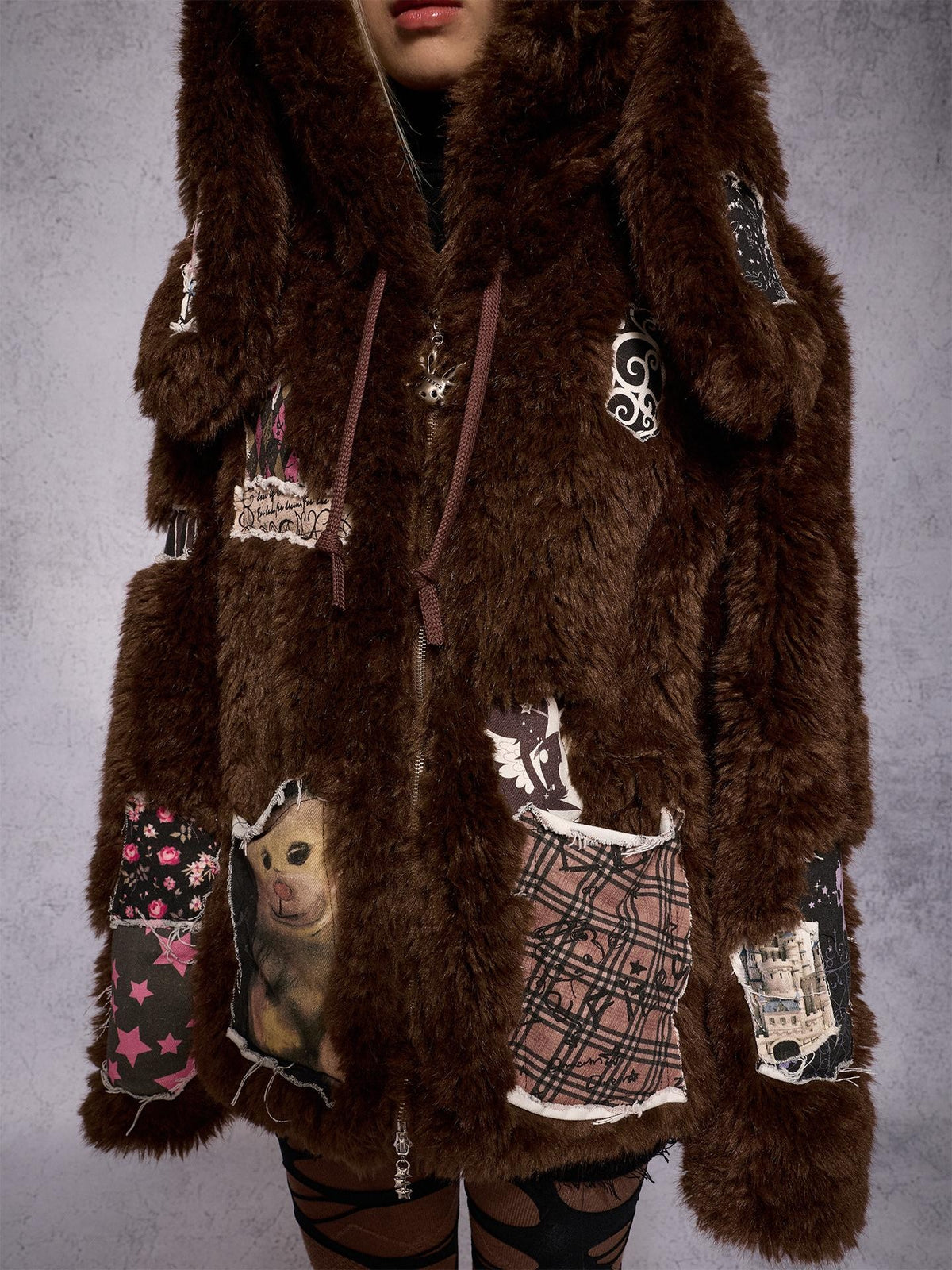 CFIERCE Hooded Rabbit Print Patch Women&