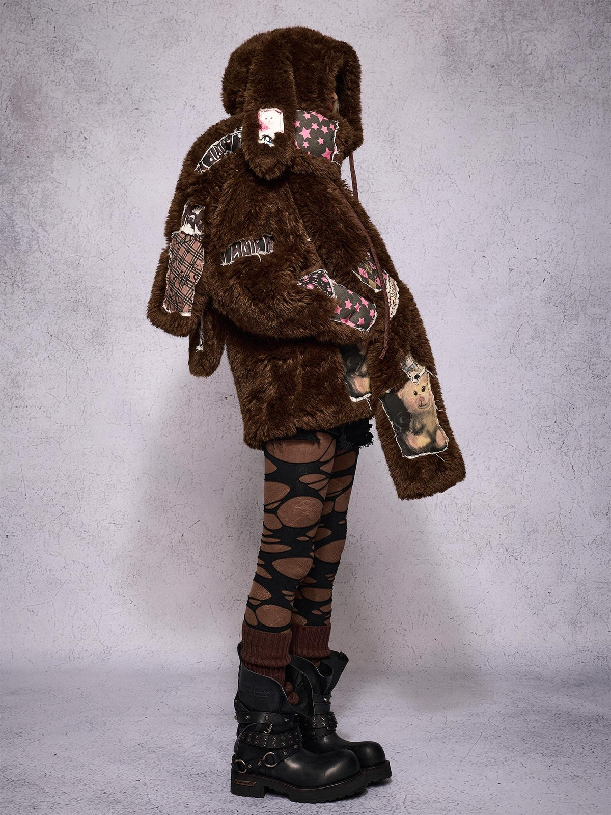 CFIERCE Hooded Rabbit Print Patch Women&