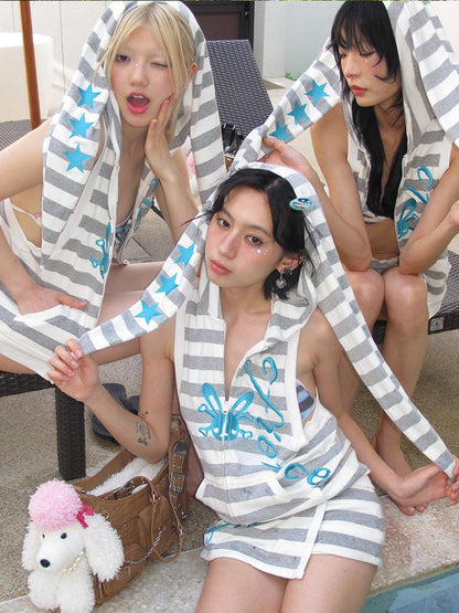CFIERCE Hooded Towel Bunny Vest