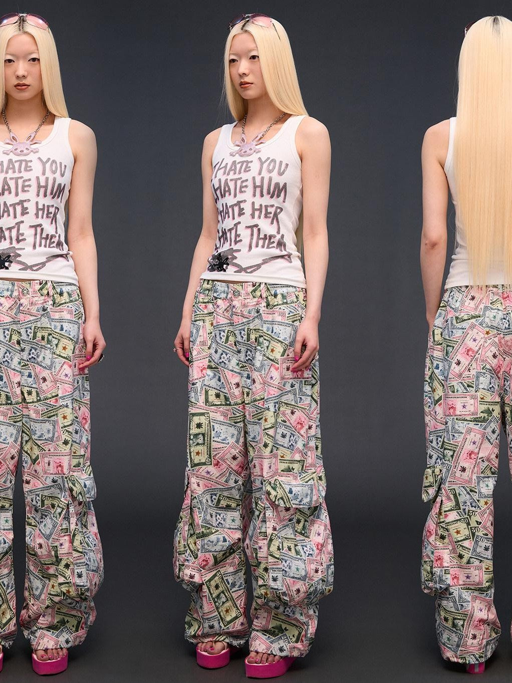 CFIERCE I Hate Graphic Print H Silhouette Round Neck Women&