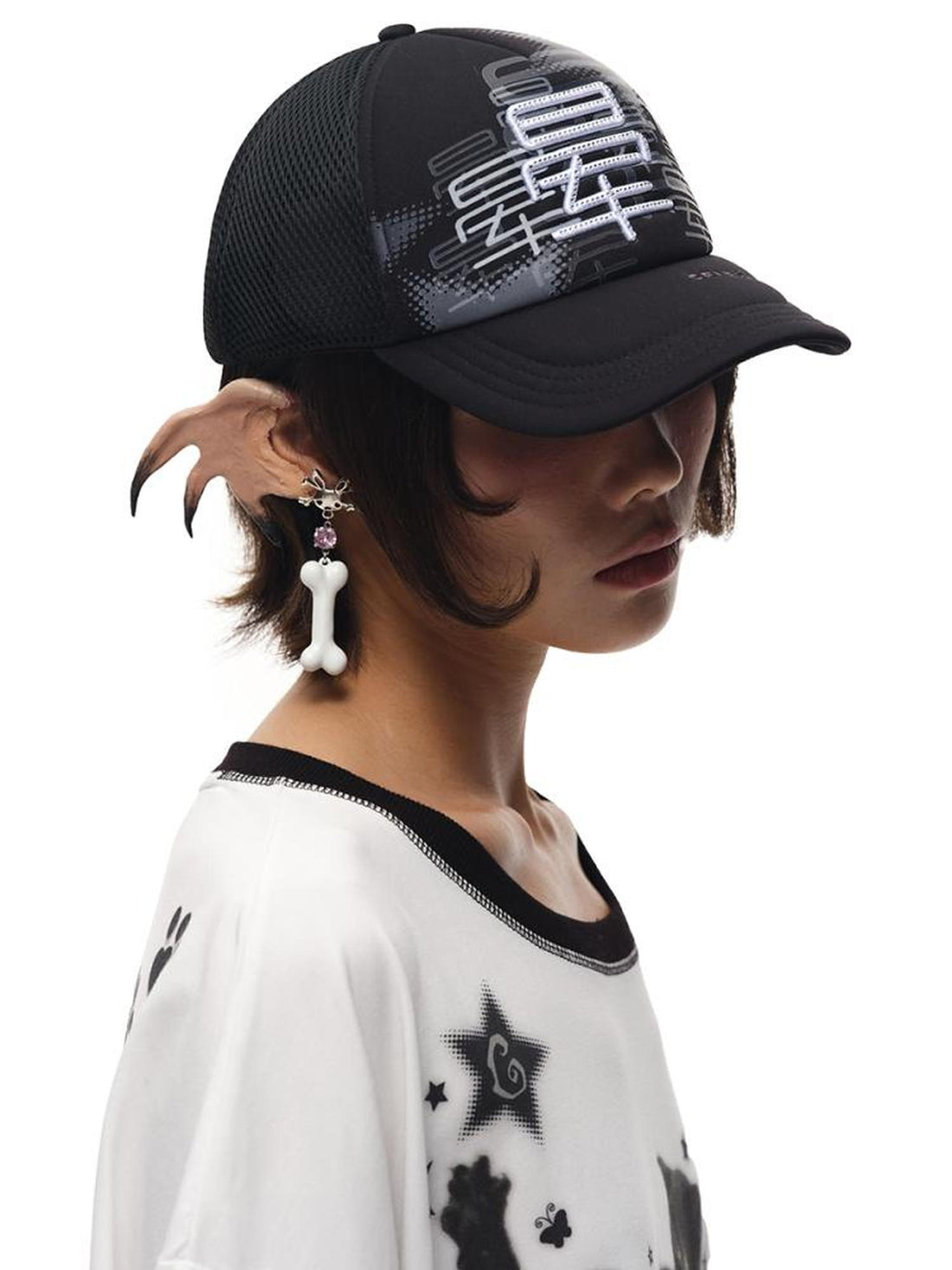 CFIERCE K C Bone Stud Earrings