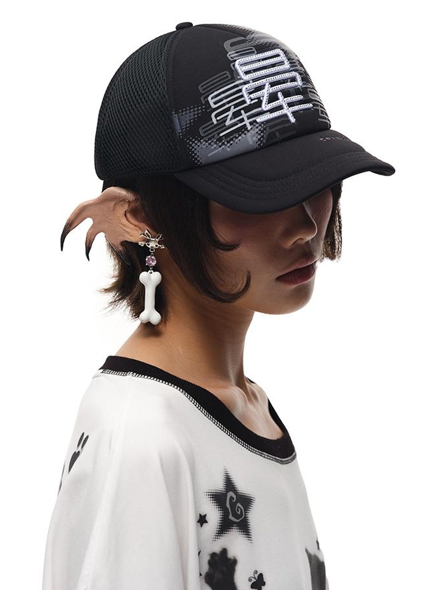 CFIERCE K C Bone Stud Earrings
