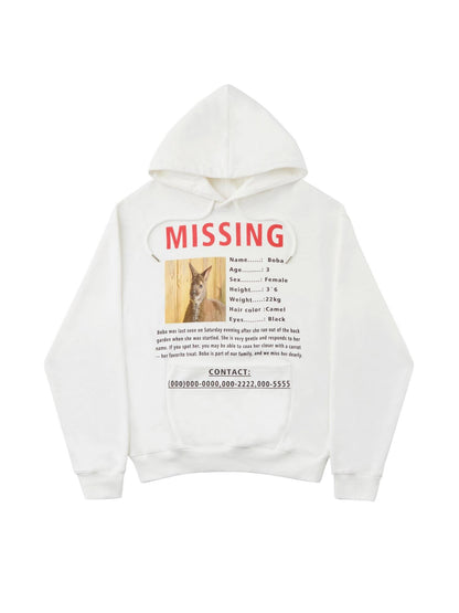 CFIERCE Kangaroo Letter Print Hooded Women&