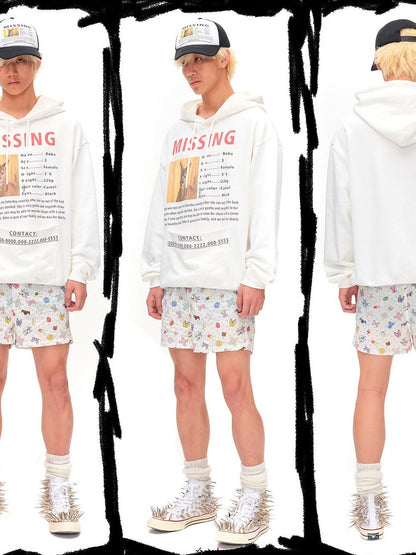 CFIERCE Kangaroo Letter Print Hooded Women&
