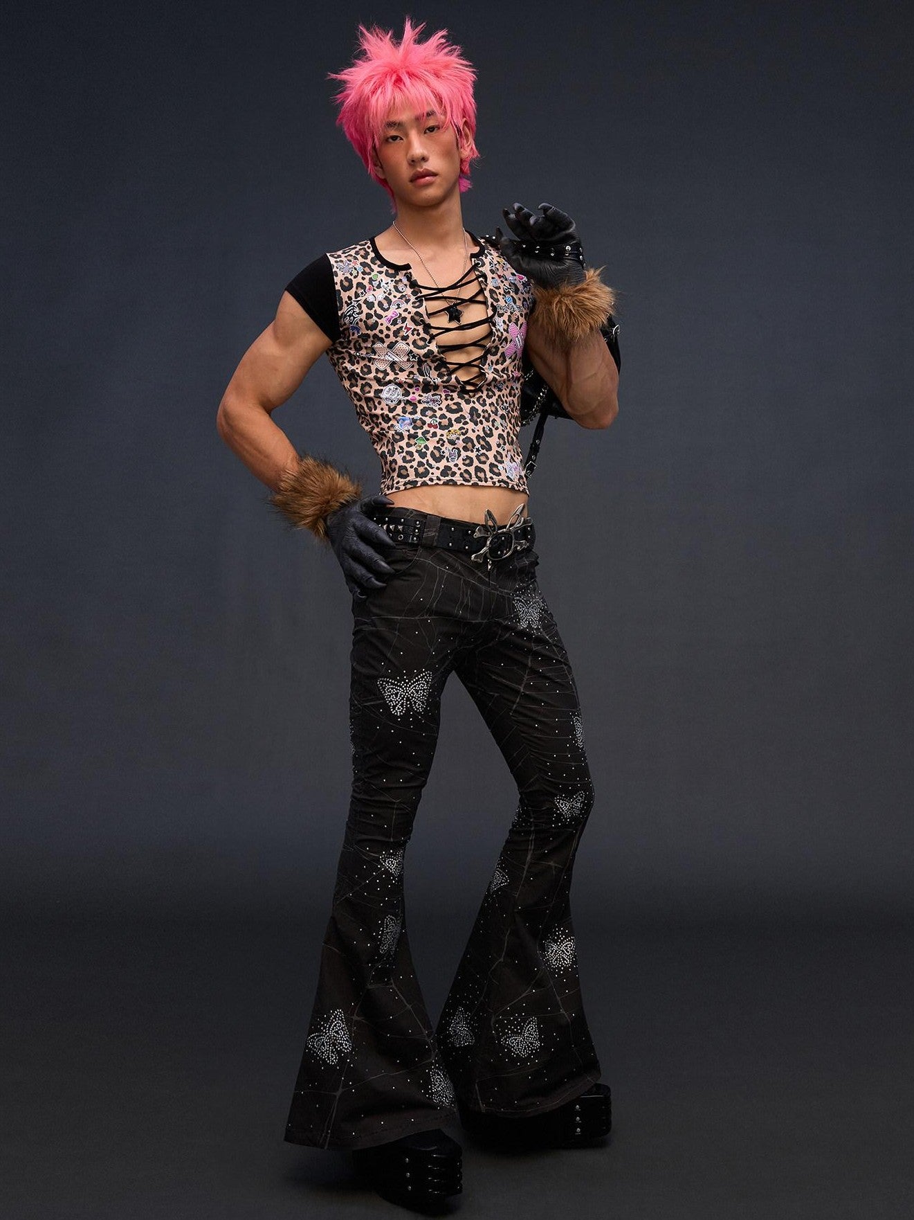 CFIERCE Leopard Print Tie Detail Cropped Women&