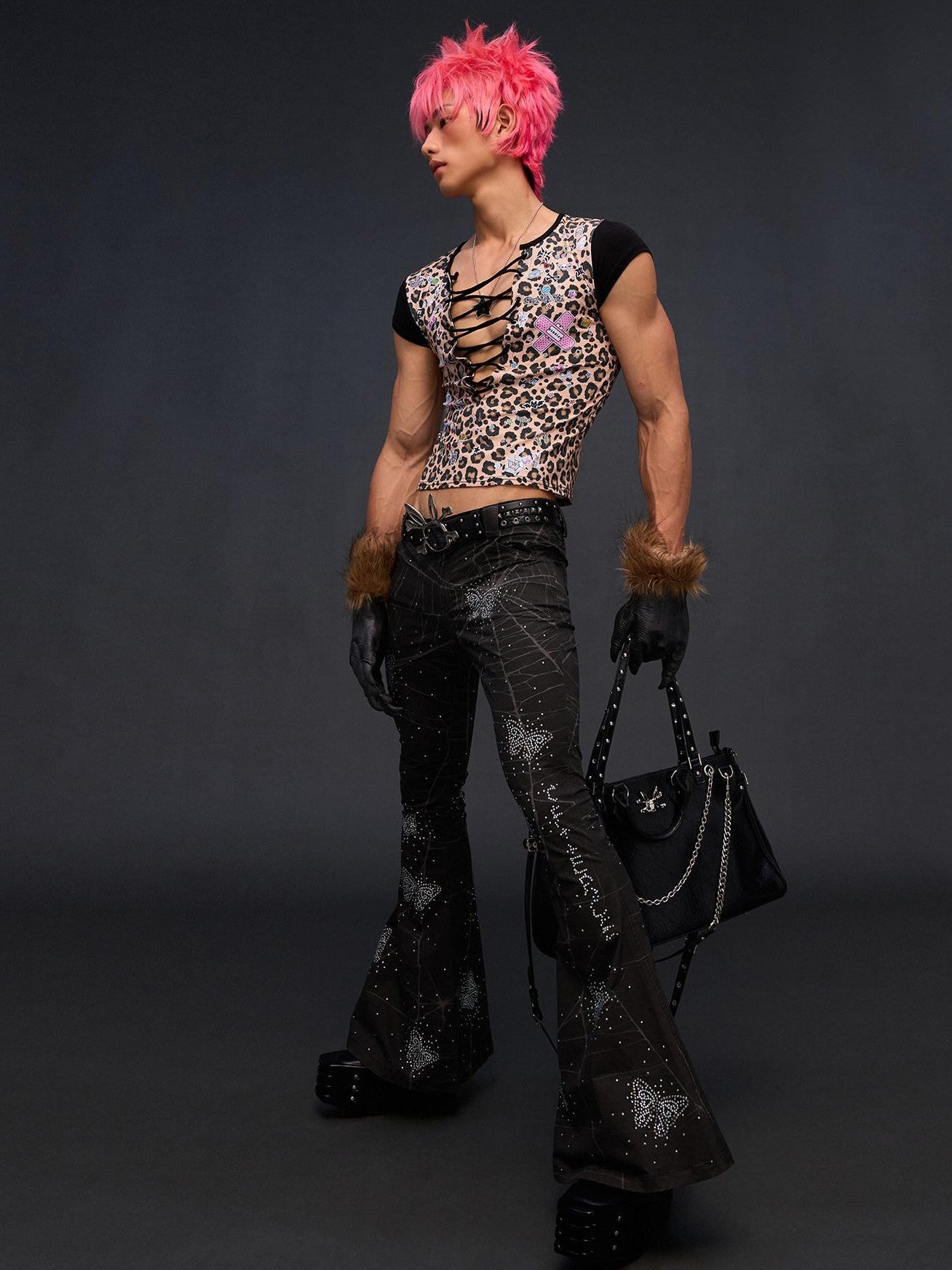 CFIERCE Leopard Print Tie Detail Cropped Women&