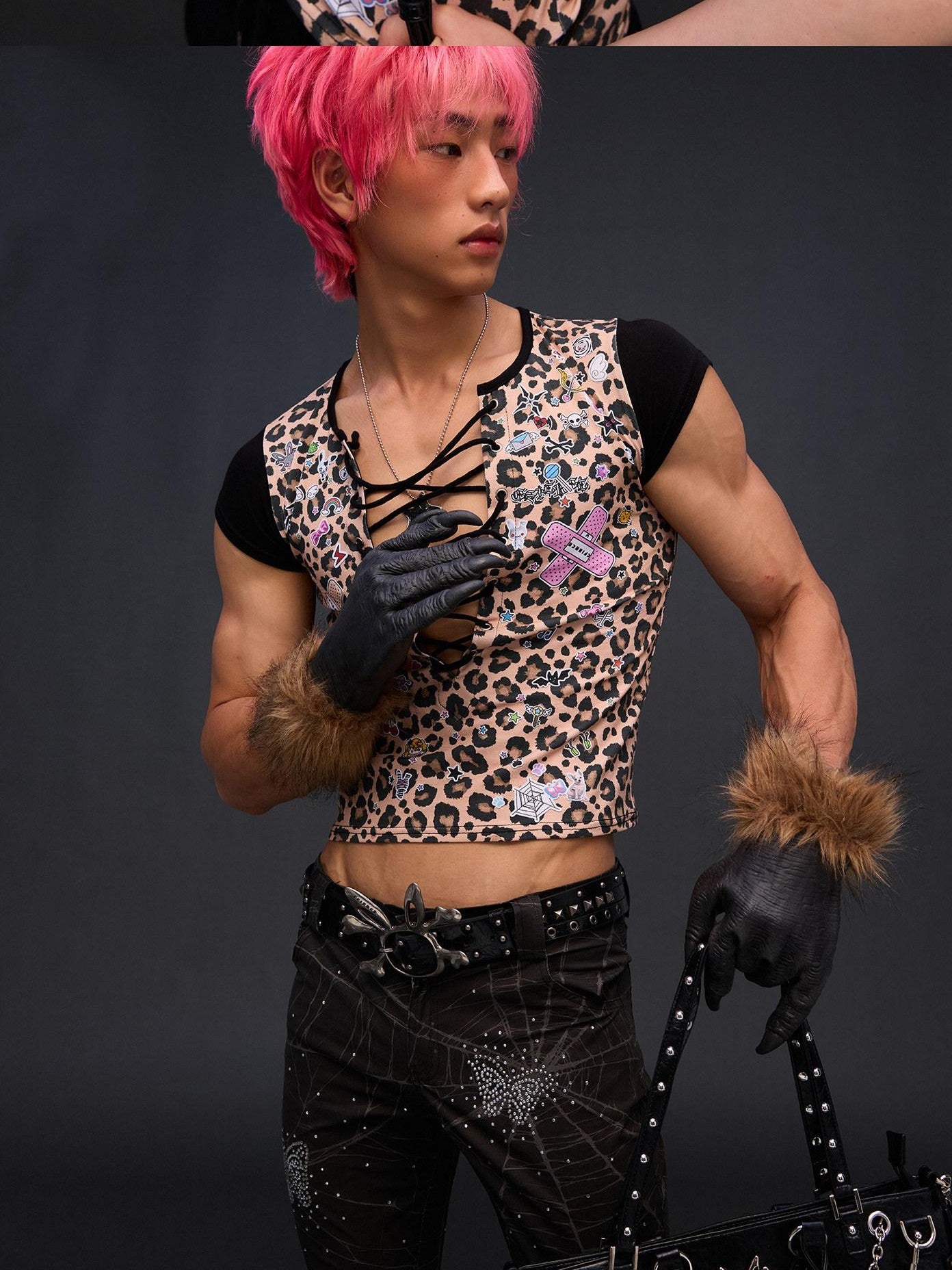 CFIERCE Leopard Print Tie Detail Cropped Women&