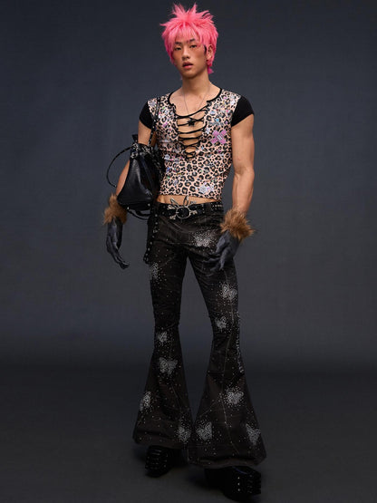 CFIERCE Leopard Print Tie Detail Cropped Women&