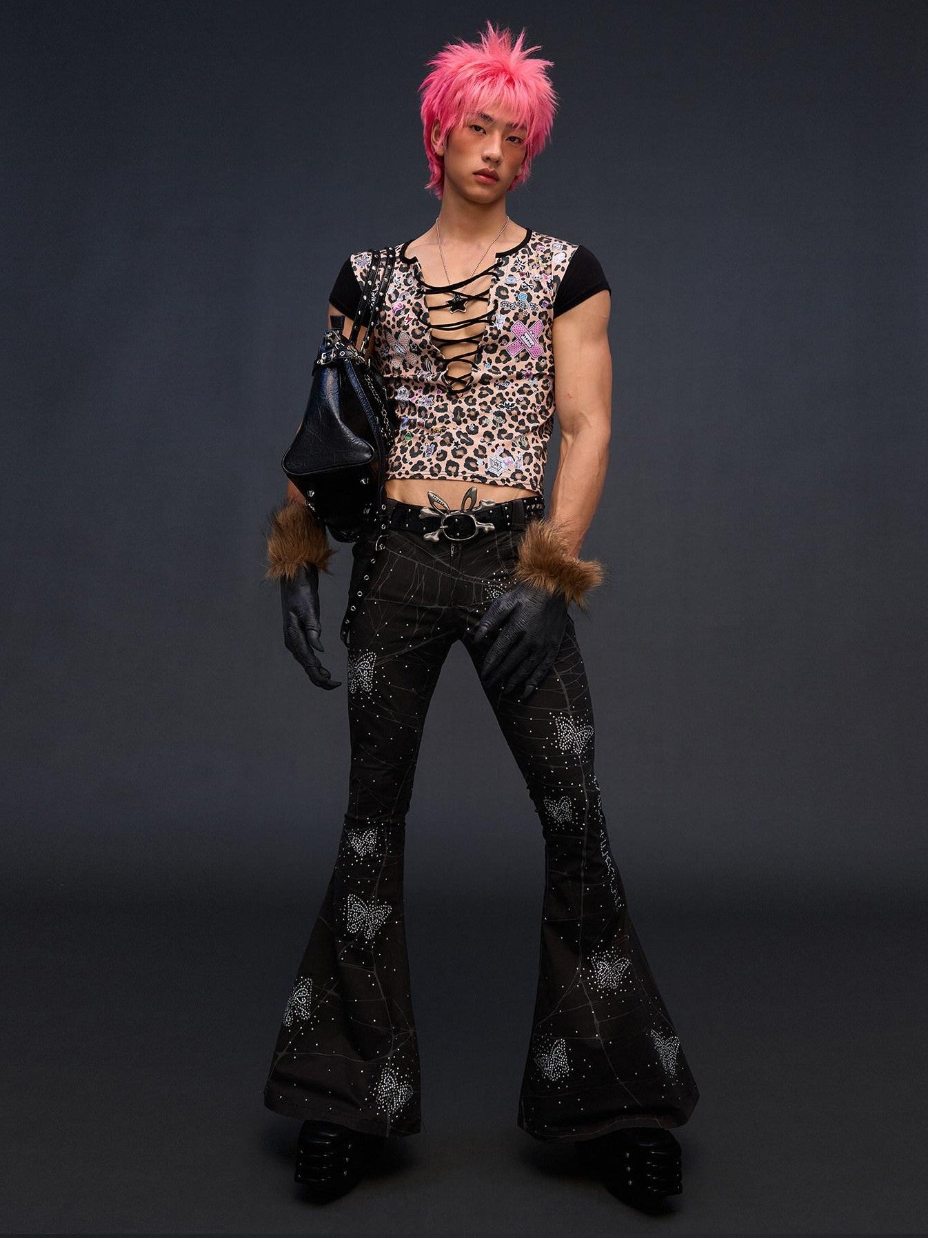 CFIERCE Leopard Print Tie Detail Cropped Women&