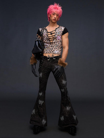 CFIERCE Leopard Print Tie Detail Cropped Women&