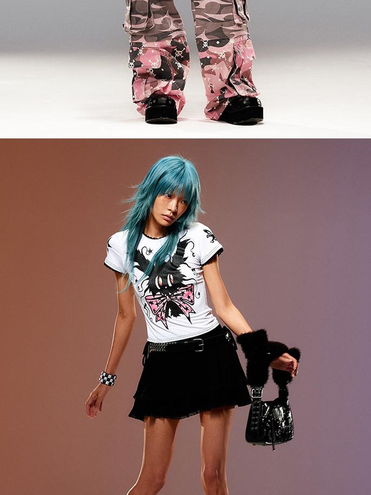 CFIERCE Magic Rabbit Glitter Print T-Shirt