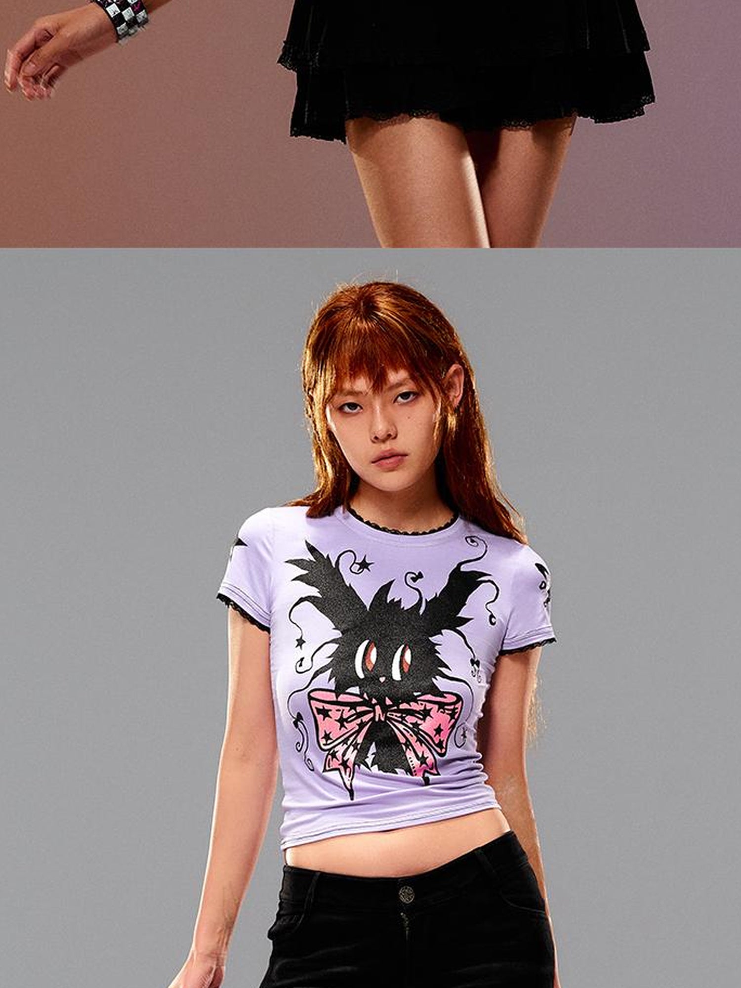 CFIERCE Magic Rabbit Glitter Print T-Shirt