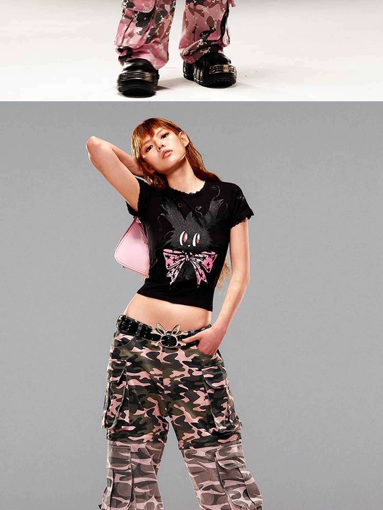 CFIERCE Magic Rabbit Glitter Print T-Shirt