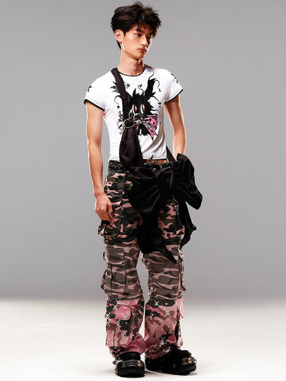 CFIERCE Magic Rabbit Glitter Print T-Shirt