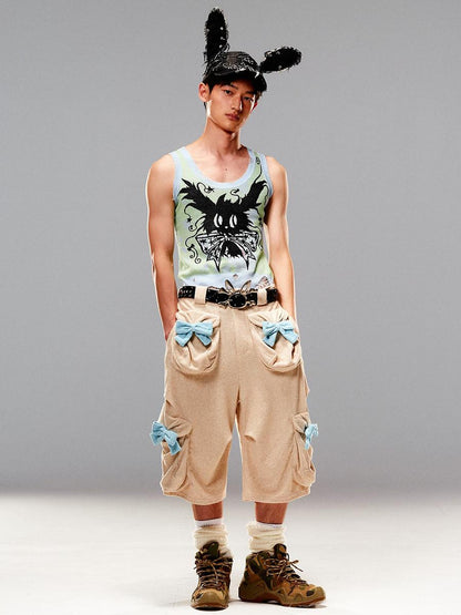 CFIERCE Magic Rabbit Knit Vest V-Neck T-Shirt Long-Sleeve