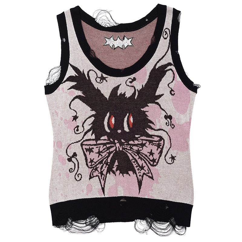 CFIERCE_Magic_Rabbit_Knit_Vest_V-Neck_T-Shirt_Long-Sleeve_MISSTT