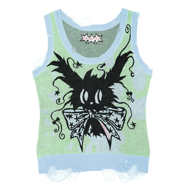CFIERCE_Magic_Rabbit_Knit_Vest_V-Neck_T-Shirt_Long-Sleeve_MISSTT