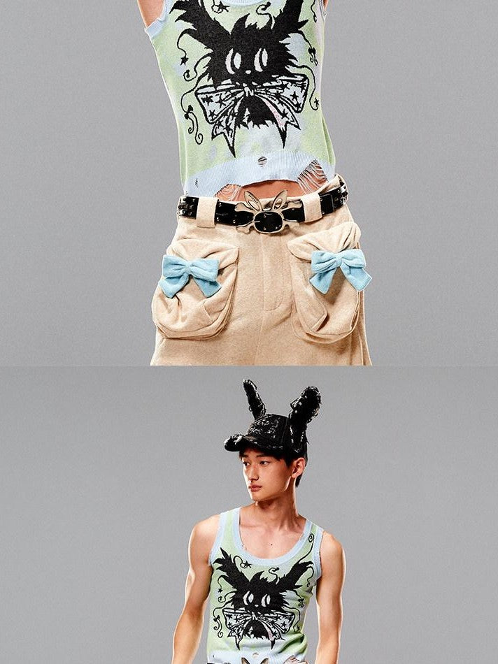 CFIERCE Magic Rabbit Knitted H Shaped Women&