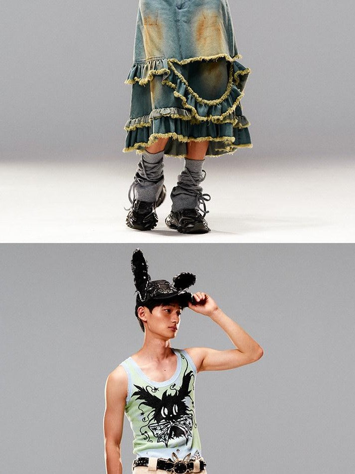 CFIERCE Magic Rabbit Knitted H Shaped Women&