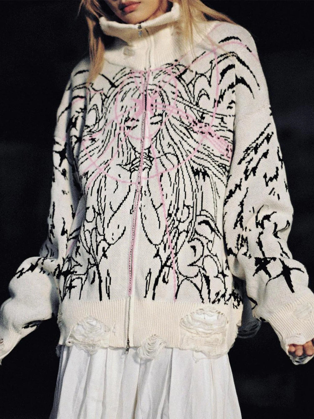 Magical Angel Knit Cardigan V Neck T Shirt Long Sleeve