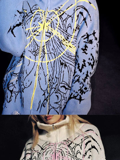 Magical Angel Knit Cardigan V Neck T Shirt Long Sleeve