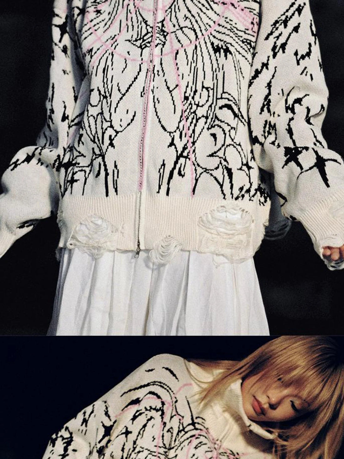Magical Angel Knit Cardigan V Neck T Shirt Long Sleeve