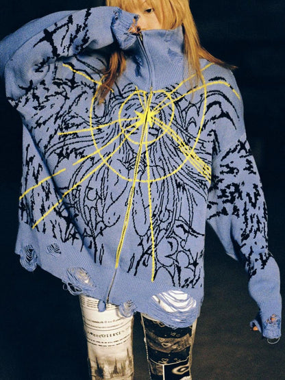 Magical Angel Knit Cardigan V Neck T Shirt Long Sleeve