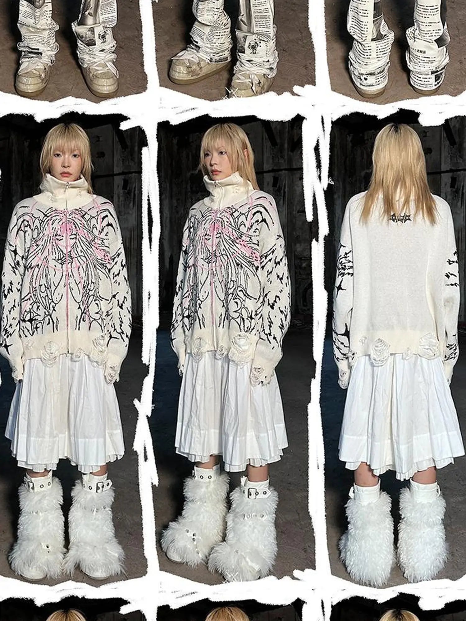 Magical Angel Knit Cardigan V Neck T Shirt Long Sleeve
