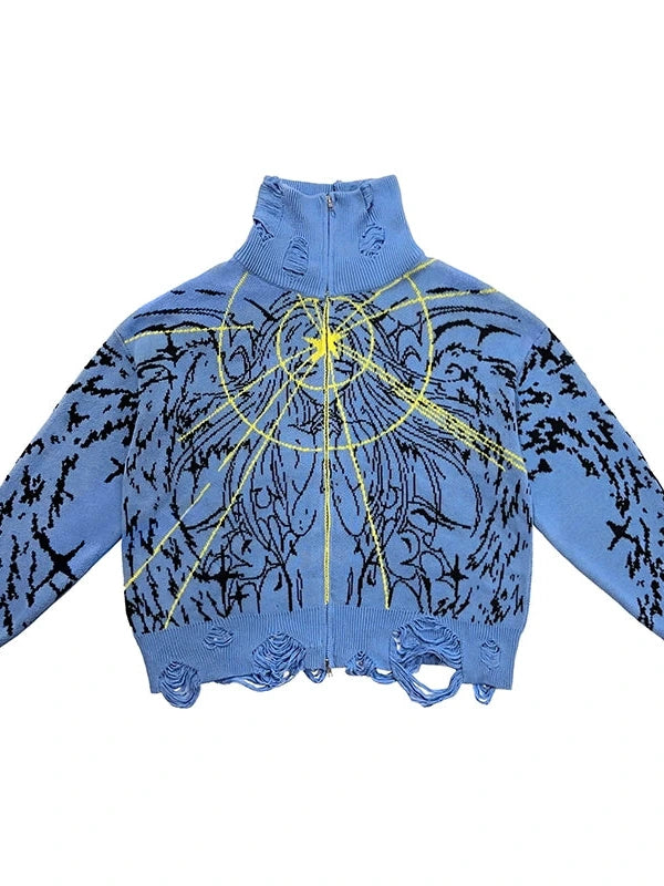 Magical Angel Knit Cardigan V Neck T Shirt Long Sleeve