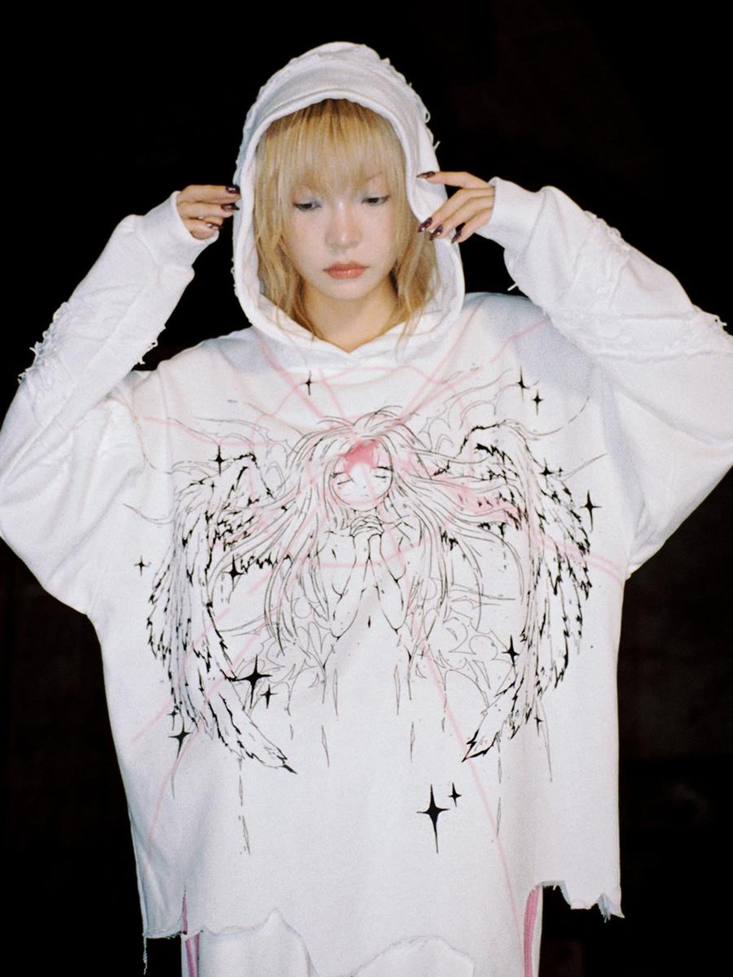 CFIERCE Magical Angel Print Sweatshirt