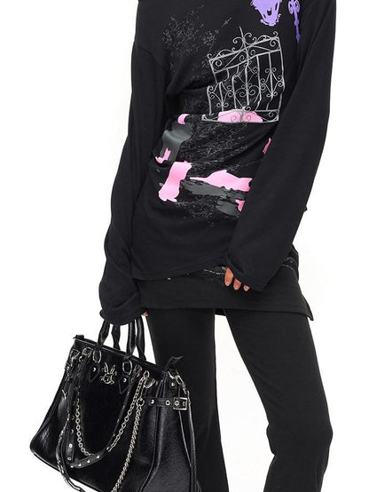 CFIERCE Midnight Cat One Shoulder Women&