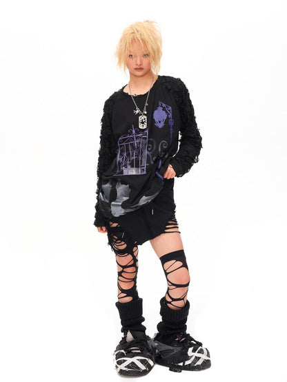 CFIERCE Midnight Shimmer Cat Printed Women&