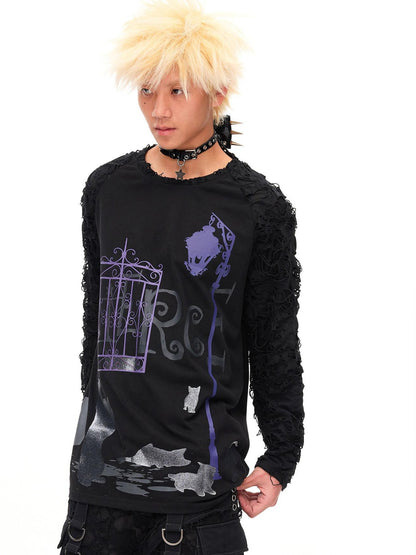 CFIERCE Midnight Shimmer Cat Printed Women&