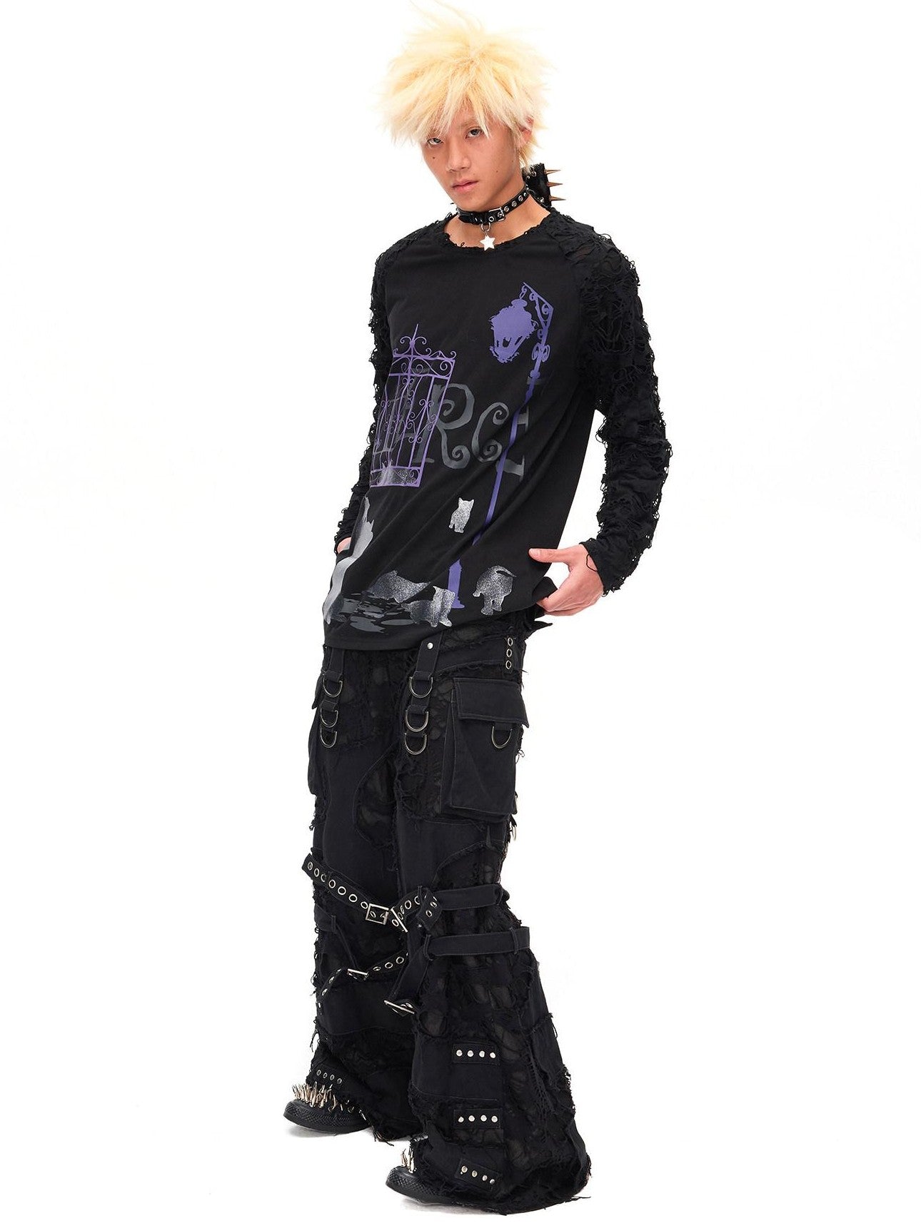 CFIERCE Midnight Shimmer Cat Printed Women&