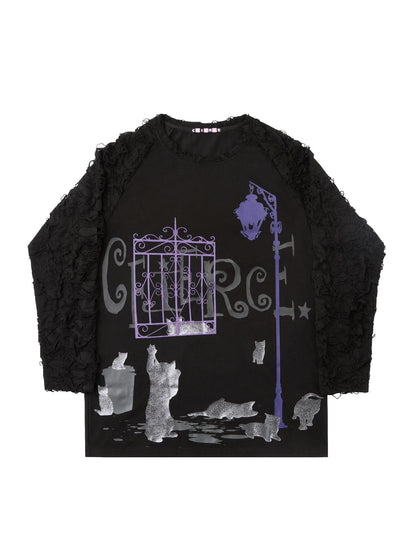 CFIERCE Midnight Shimmer Cat Printed Women&