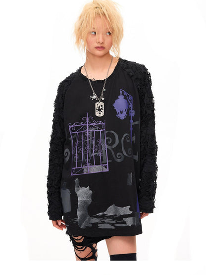 CFIERCE Midnight Shimmer Cat Printed Women&