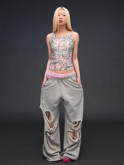 CFIERCE Multicolor Lettering Print Racerback Women&