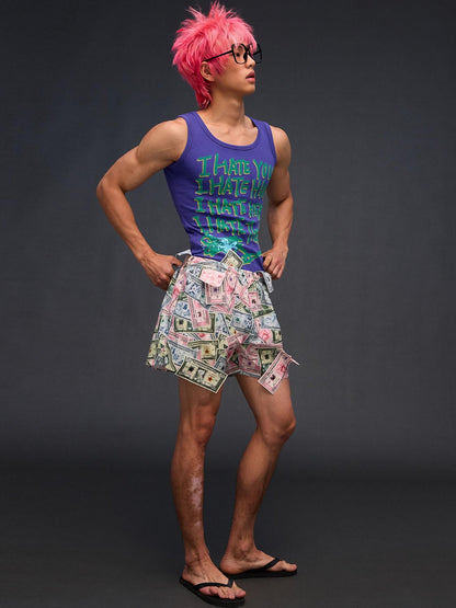 CFIERCE Multicolor Money Print Straight Leg Women&
